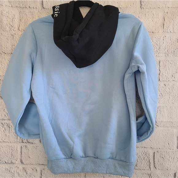 Zaful Forever Young Blue And Black Classic Rostory Child Hoodie SZ 6 NWT - Picture 2 of 11